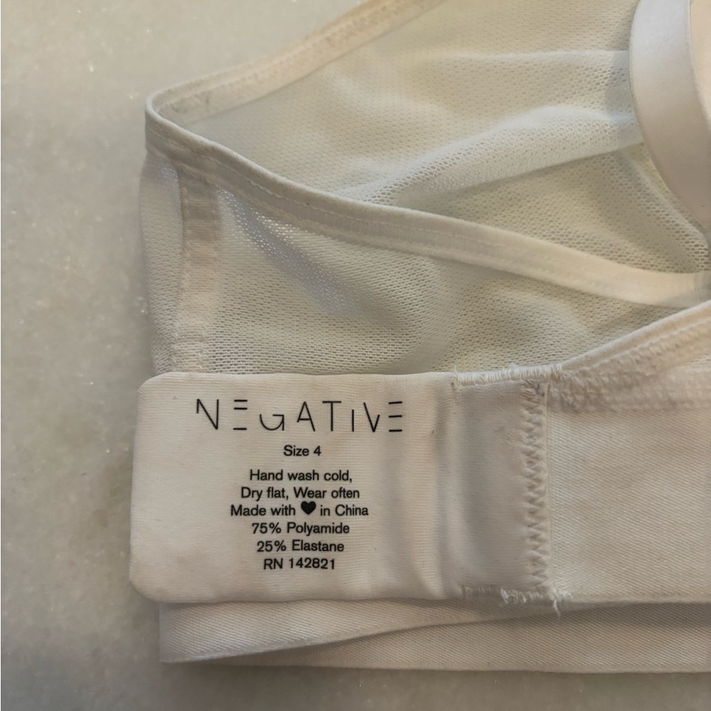 Negative White Sieve Triangle Bra Size 4 - Picture 5 of 5